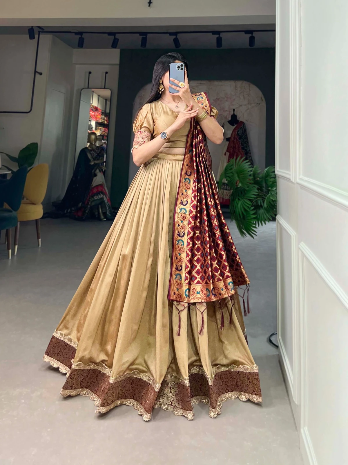 Aawiya 2014Chk Vichitra Silk Wholesale Lehenga — Wholesale Lehenga, MPA wholesale from Surat - Gallery Image 2